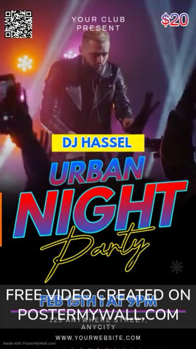 Copy of Black Modern & Minimal Urban Night Party Tampilan Digital (9:16 ...