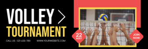 Black Modern & Minimal Volley Tournament Tajuk Twitter template