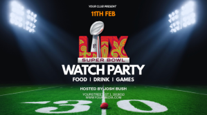 Black Modern & Minimal Watch Party  Digital Display (16:9) template