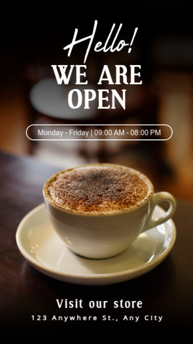 Black Modern & Minimal We Are Open Instagram Story Indaba yaku-Instagram template