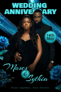 Black Modern & Minimal Wedding Anniversary Poster Video template