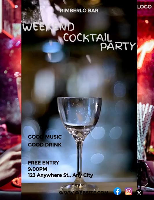 Copy of Black Modern & Minimal Weekend Cocktail Video | PosterMyWall