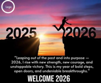 Black New Year Motivation Rettangolo medio Template