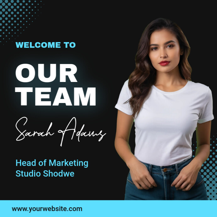 Black Modern & Minimal Welcome To Our Team Instagram Post template