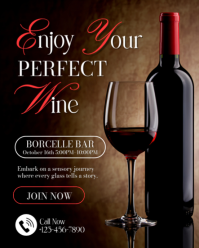 Black Modern & Minimal Wine Tasting Instagram Portrait template