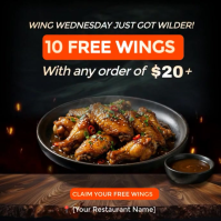 spicy hot wings advertisement template Ad Instagram Post