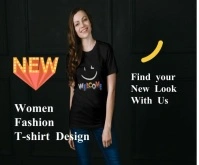 Black Modern & Minimal Women Feshion T Shirt Rectángulo Mediano template