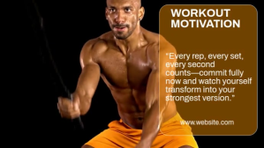 Black Modern & Minimal Workout Motivation Video  Digital Display (16:9) template