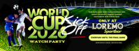 Black Modern & Minimal World Cup Watch Party Facebook Cover Photo template