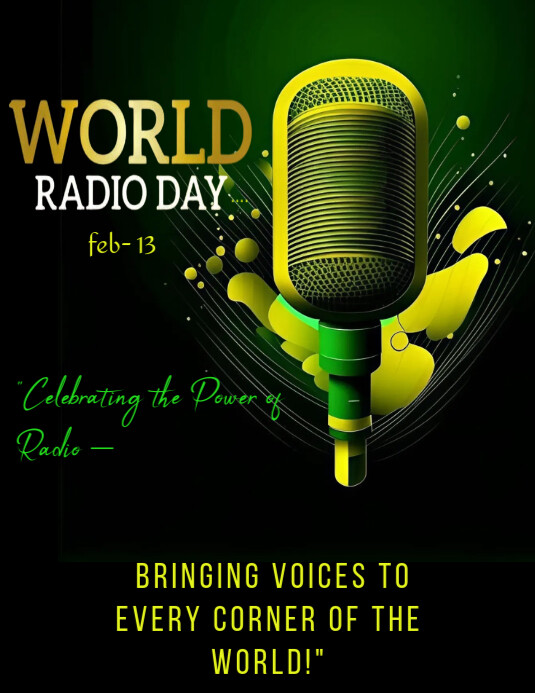 Copy of Black Modern & Minimal World Radio Day Poster Template ...
