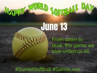 Black Modern & Minimal World Softball Day  Pr Presentation template