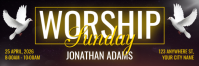 Black Modern & Minimal Worship Event Twitter Banner template