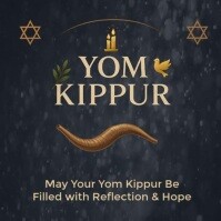 Black Modern & Minimal Yom Kippur Social Media Graphic Template For Spiritual Reflection And Communi Instagram Post