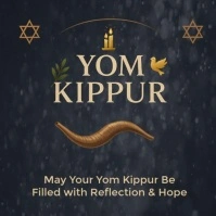 Black Modern & Minimal Yom Kippur Social Media Graphic Template For Spiritual Reflection And Communi Iphosti le-Instagram