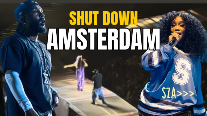 Black Modern & Minimal  Youtube Thumbnail Kendrick Lamar And Sza Amsterdam Tour Youtube Thumbnail template
