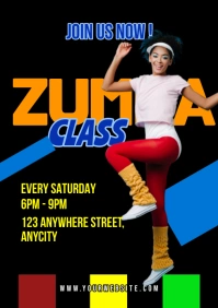 Black Modern & Minimal Zumba Classes A1 template