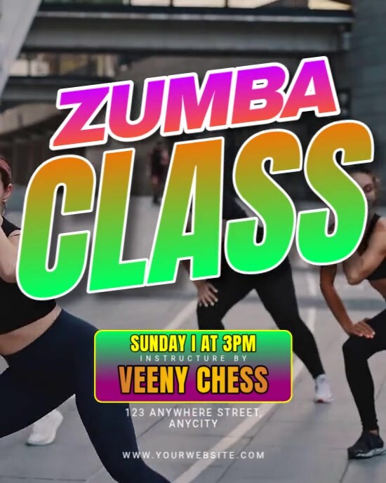 Black Modern & Minimal Zumba Classes Instagram Portrait template