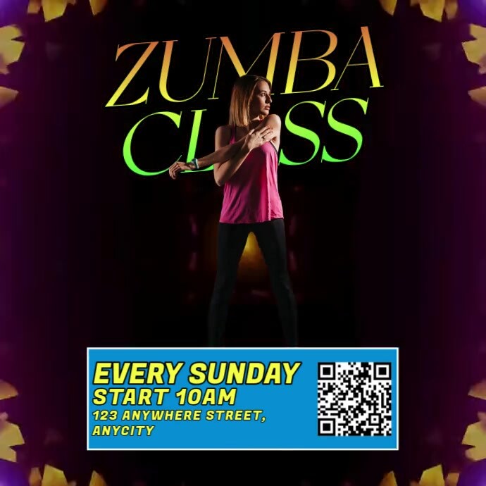 Copy of Black Modern & Minimal Zumba Classes Pos Instagram | PosterMyWall