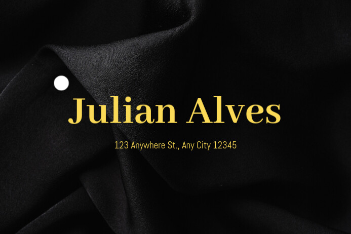 Black Modern & Minimalist Address Label template