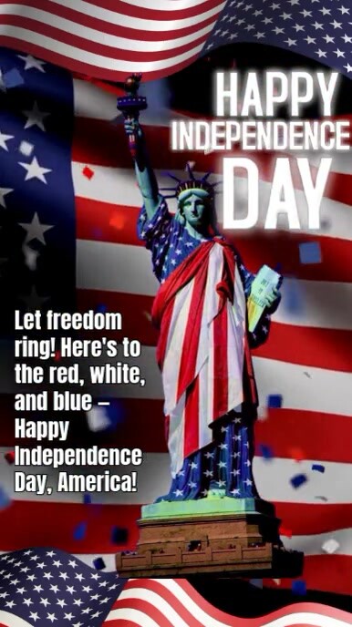 Black Modern & Minimal America Independence Day Instagram Story template