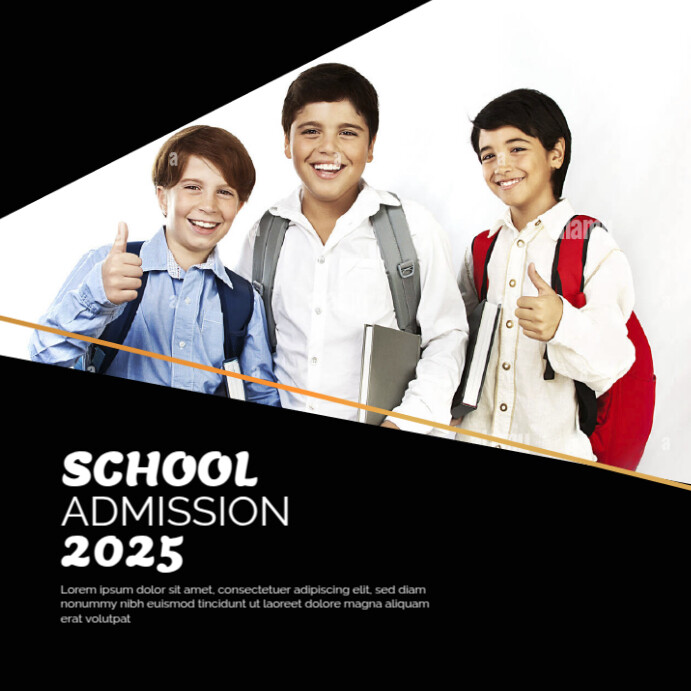 Black Modern & Minimal Back To School Admission Circular Social Media ...