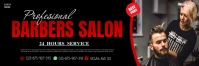 Black Modern & Minimal Barbers Shop/salon Banner 2' × 6' template