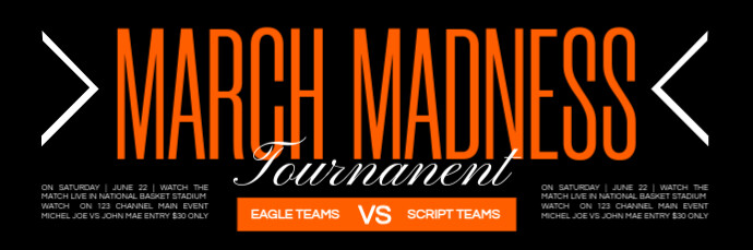 Black Modern & Minimal Basketball Game Day Header Email 电子邮件标题 template