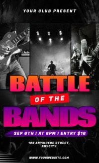 Black Modern & Minimal Battle Of The Bands Us Legal template