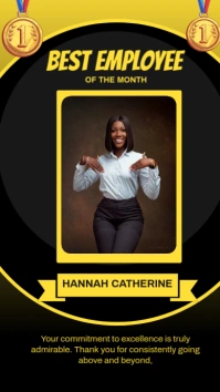 Black Modern & Minimal Best Employee Of The Most Template Instagram Story