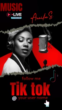 Black Modern & Minimal Black And Red Tik Tok Instagram Story template
