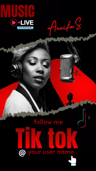 Black Modern & Minimal Black And Red Tik Tok Instagram Story template