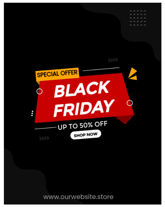 Black Modern & Minimal Black Friday Sale Off  Instagram Portrait template