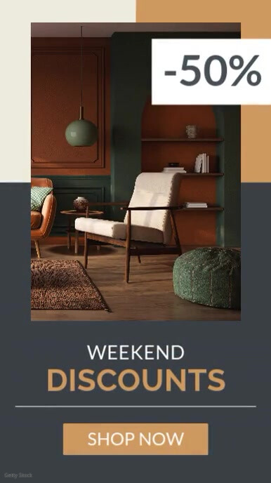 Black Modern & Minimal Black Kaki And White Furniture Sales And Discounts Advertising 2025 2026 2027 Instagram Story template