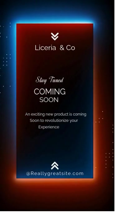 Black Modern & Minimal Blue And Red Neon Color  Digital Display (9:16) template