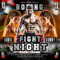 Black Modern & Minimal Boxing Fight Night Flyer Instagram Post template