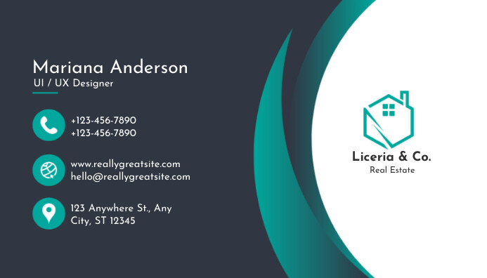 Black Modern & Minimal Business Card Visitkort template