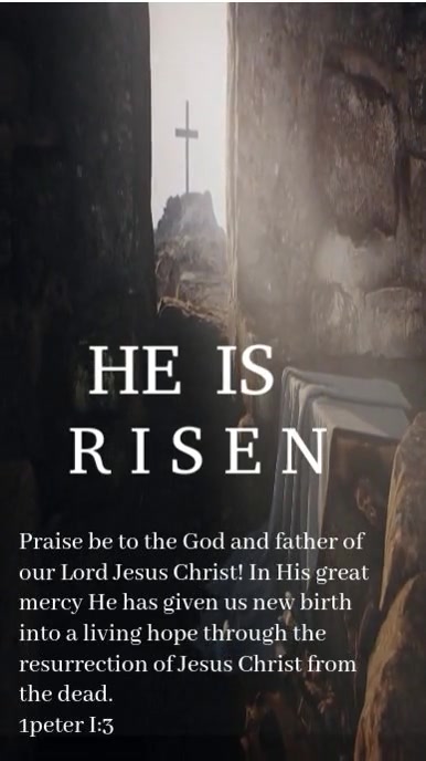 Black Modern & Minimal Christ Resurrection  Instagram Reel template