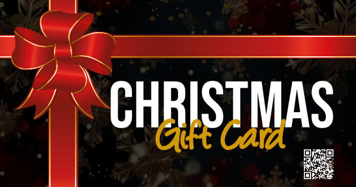 Black Modern & Minimal Christmas Gift Card Facebook Shared Image Obraz udostępniany na Facebooku template