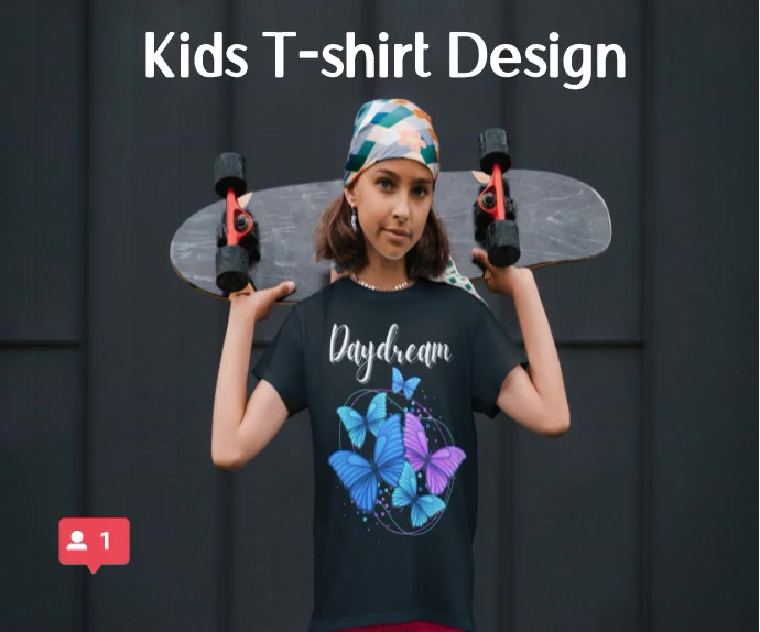 Black Modern & Minimal Daydream T-shirt Desig Średni prostokąt template