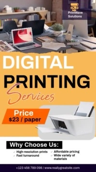 Black Modern & Minimal Digital Printing Services Instagram Story template