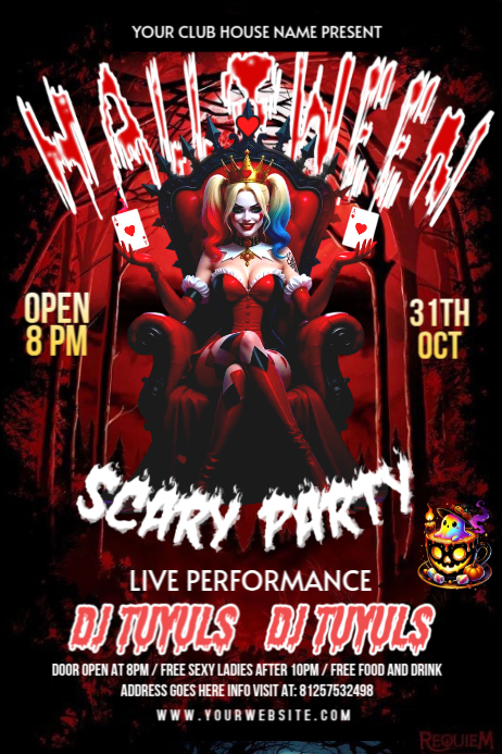 Black Modern & Minimal Editable Halloween Party Poster Template ...