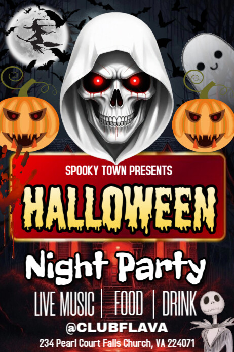 Copy of Black Modern & Minimal Editable Halloween Party Poster ...