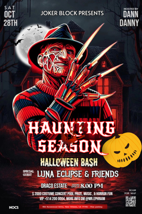 Plantilla de Black Modern & Minimal Editable Halloween Party Poster ...