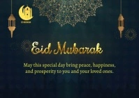 Black Modern & Minimal Eid Al Fitr Mubrak video Postcard template