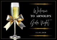 Black Modern & Minimal Gala Night Welcome Sign A1 template