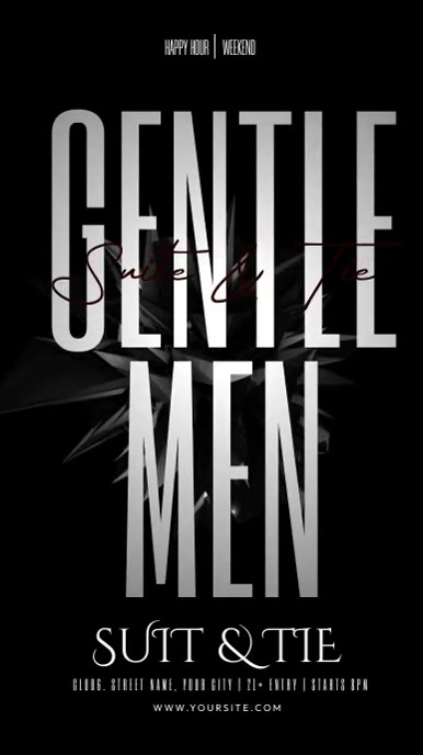 Black Modern & Minimal Gentleman Party  Insta Instagram Story template