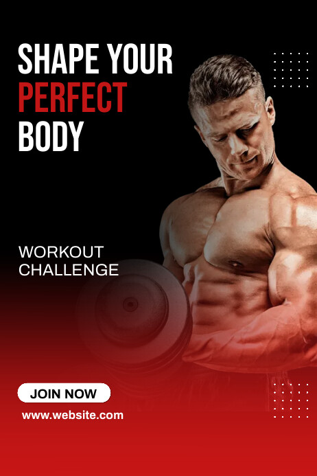 Black Modern & Minimal Gym And Fitness Poster template
