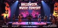 Black Modern & Minimal Halloween Music Concert Spanduk Eventbrite template
