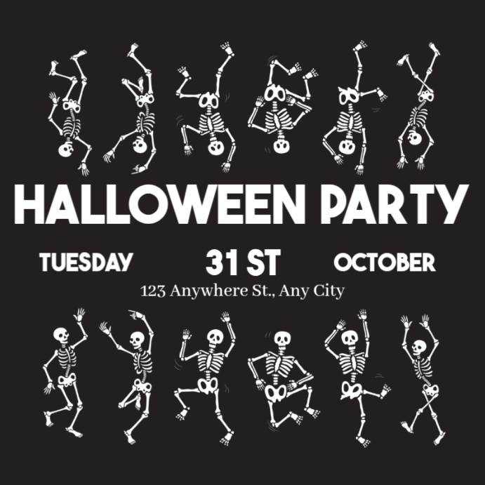 Plantilla de Black Modern & Minimal Halloween Party 2025 Instagram Post ...