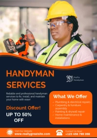 Black Modern & Minimal Handyman Services Advertisement Template A1